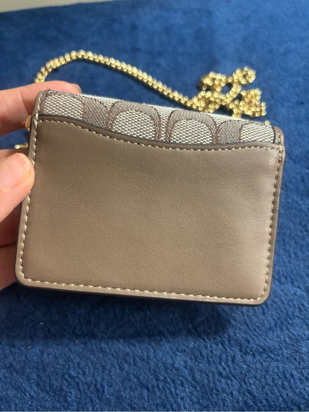 Coach Mini Wallet On A Chain In Signature Jacquard With Floral Embroidery CEF60